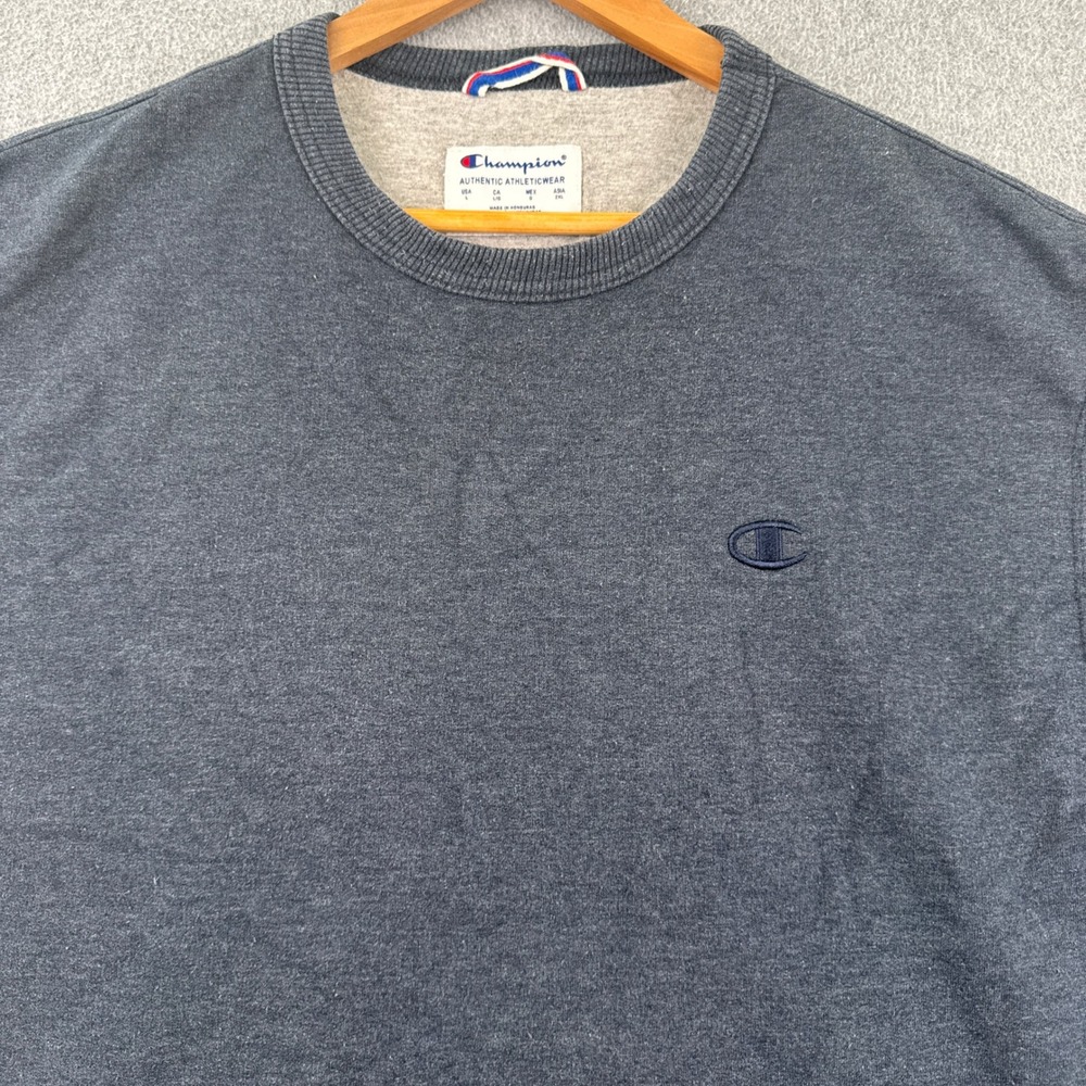 Champion Sweatshirt Mens L Gray Authentic Athleticwear S0888 Pullover Crewneck